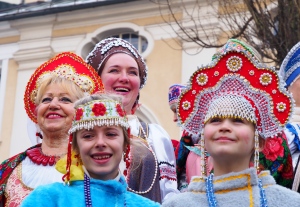Traditional Russian Garb at Maslenitsa Celebration