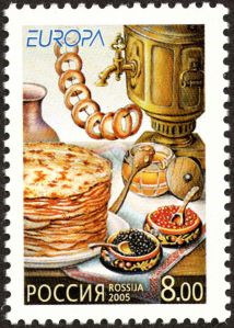 Russian_stamp_maslenitsa foods